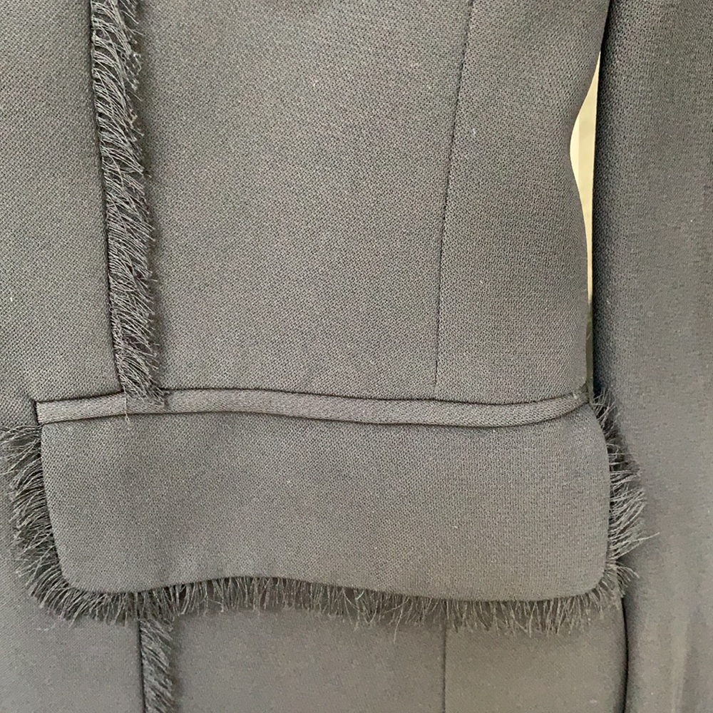 Black Blazer with Fringe Trim - Picture 9 of 11